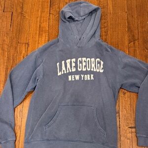 Blue 84 Lake George New York Hoodie - Gray